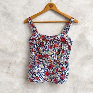 Cabi Keepsake Cami ♥️Vintage Zip back with elastic gathers and peplum. Size 4‎